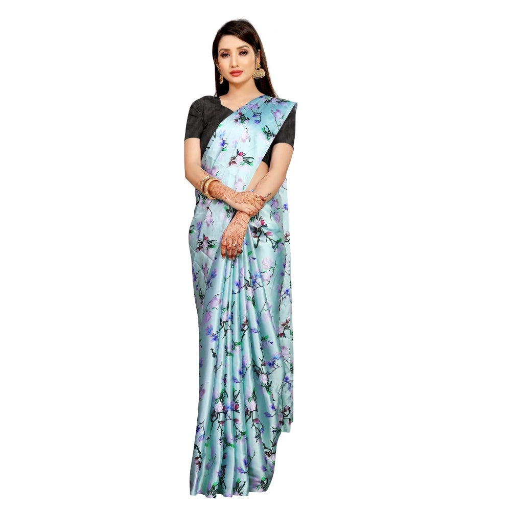 Soft Japan Satin Saree With Blouse