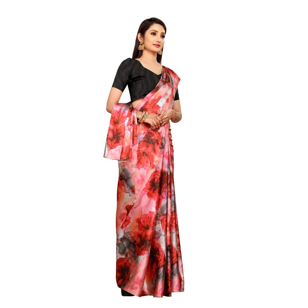 Soft Japan Satin Saree With Blouse