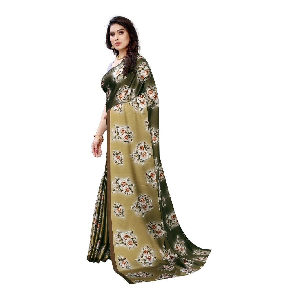 Soft Japan Satin Saree With Blouse