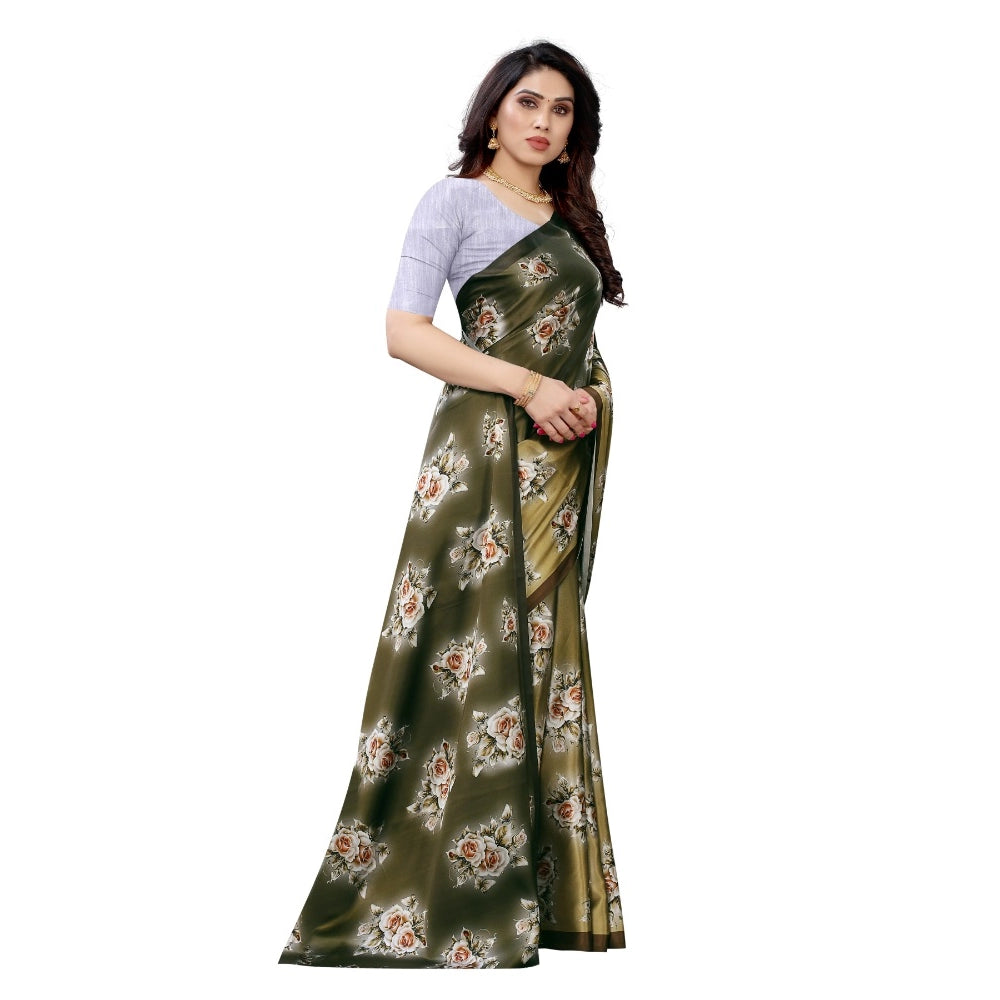 Soft Japan Satin Saree With Blouse