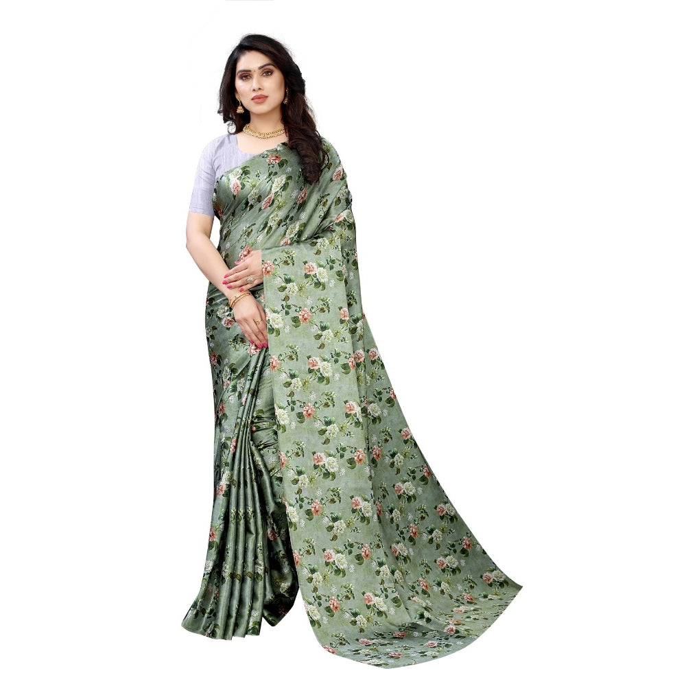 Soft Japan Satin Saree With Blouse