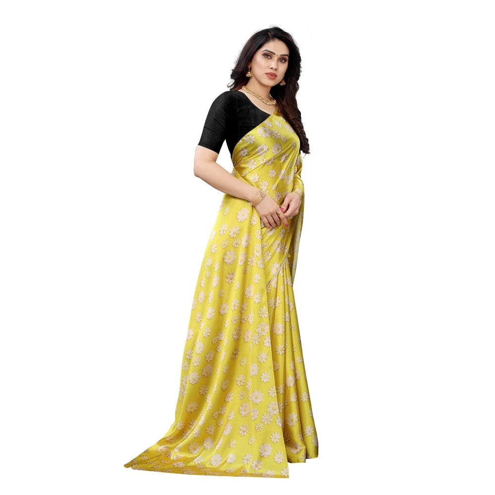 Soft Japan Satin Saree With Blouse