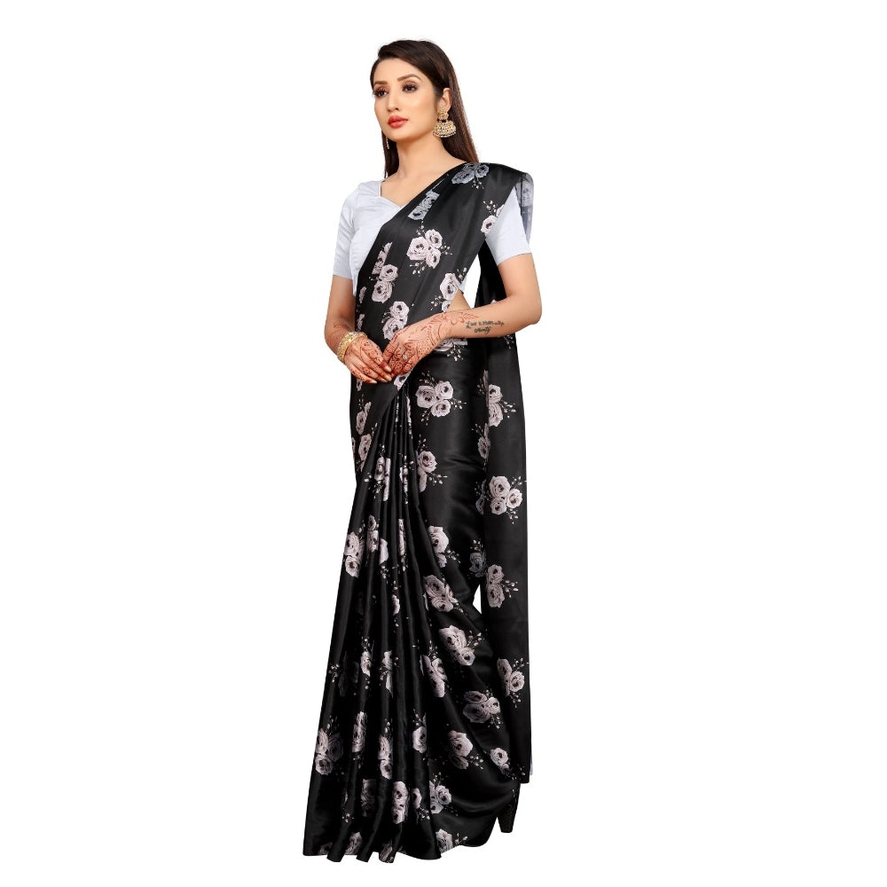 Soft Japan Satin Saree With Blouse