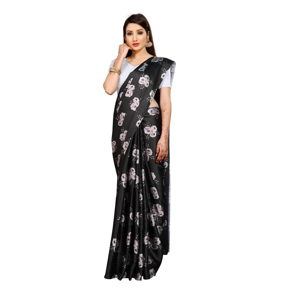 Soft Japan Satin Saree With Blouse