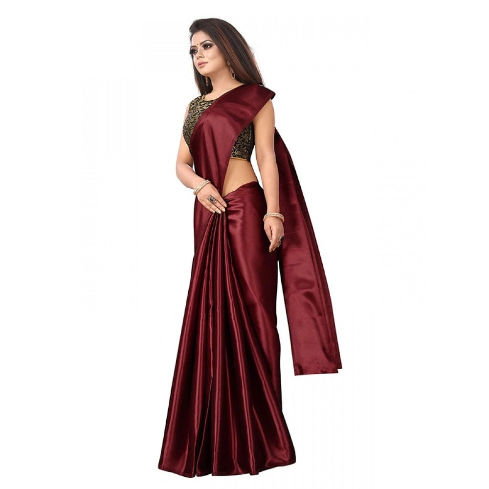 Satin Saree With Blouse