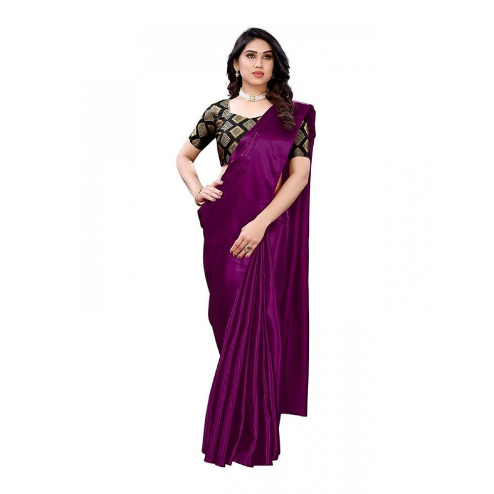 Satin Saree With Blouse