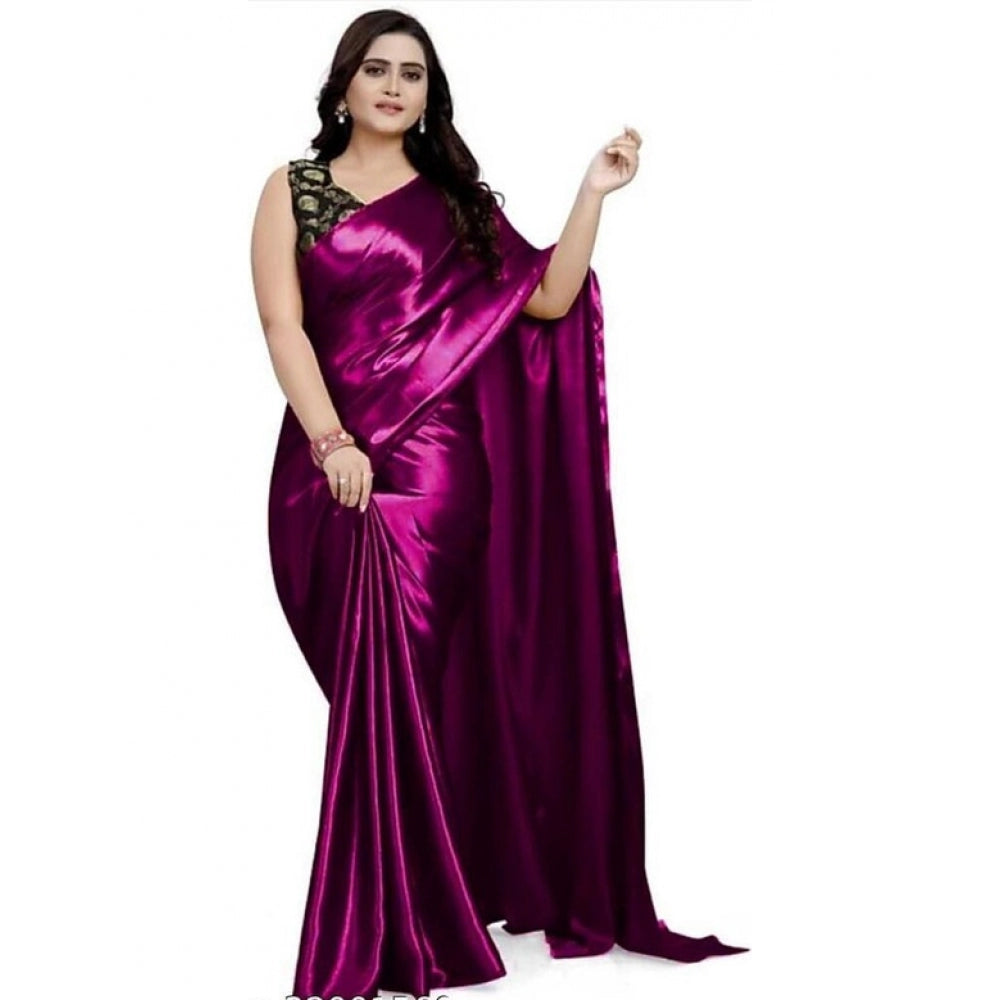 Satin Saree With Blouse