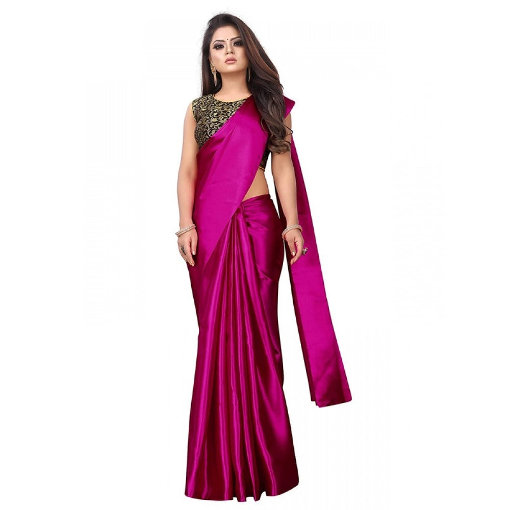 Satin Saree With Blouse