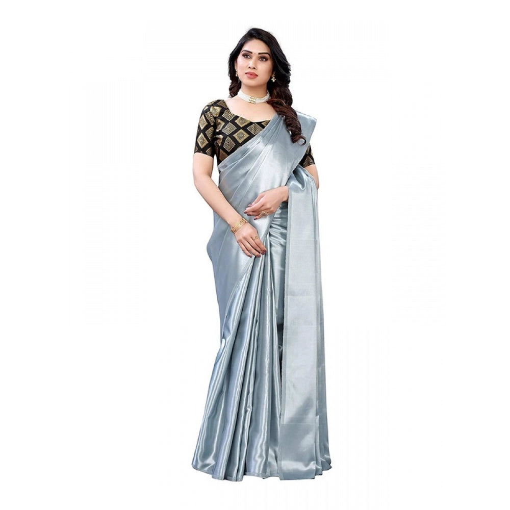 Satin Saree With Blouse