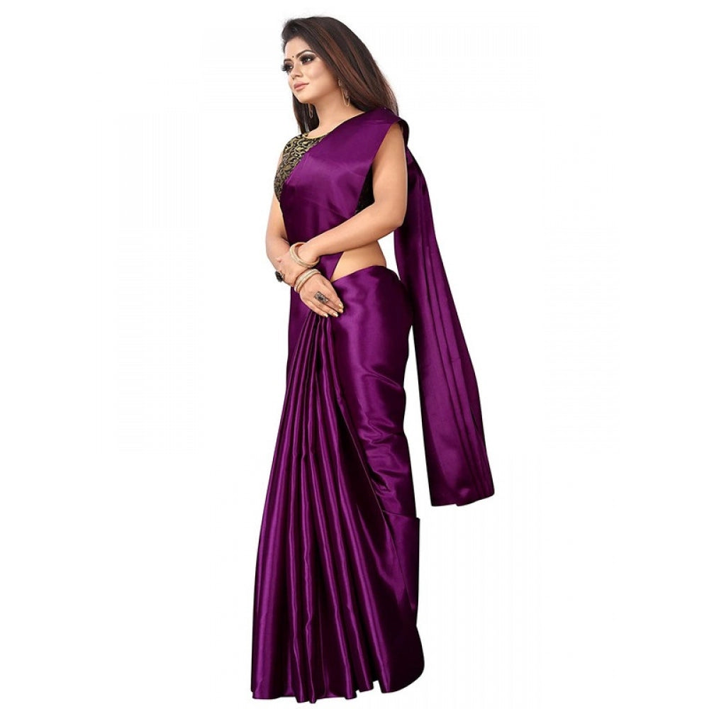 Satin Saree With Blouse