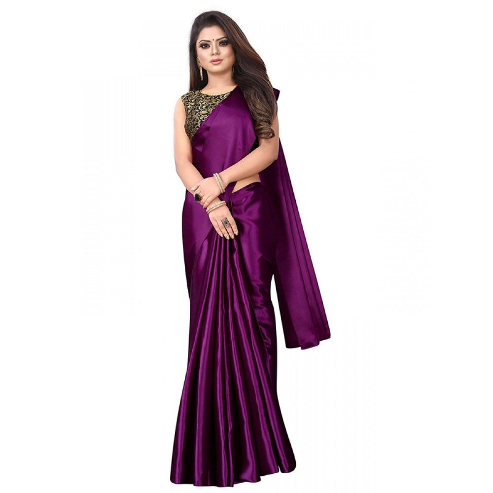 Satin Saree With Blouse