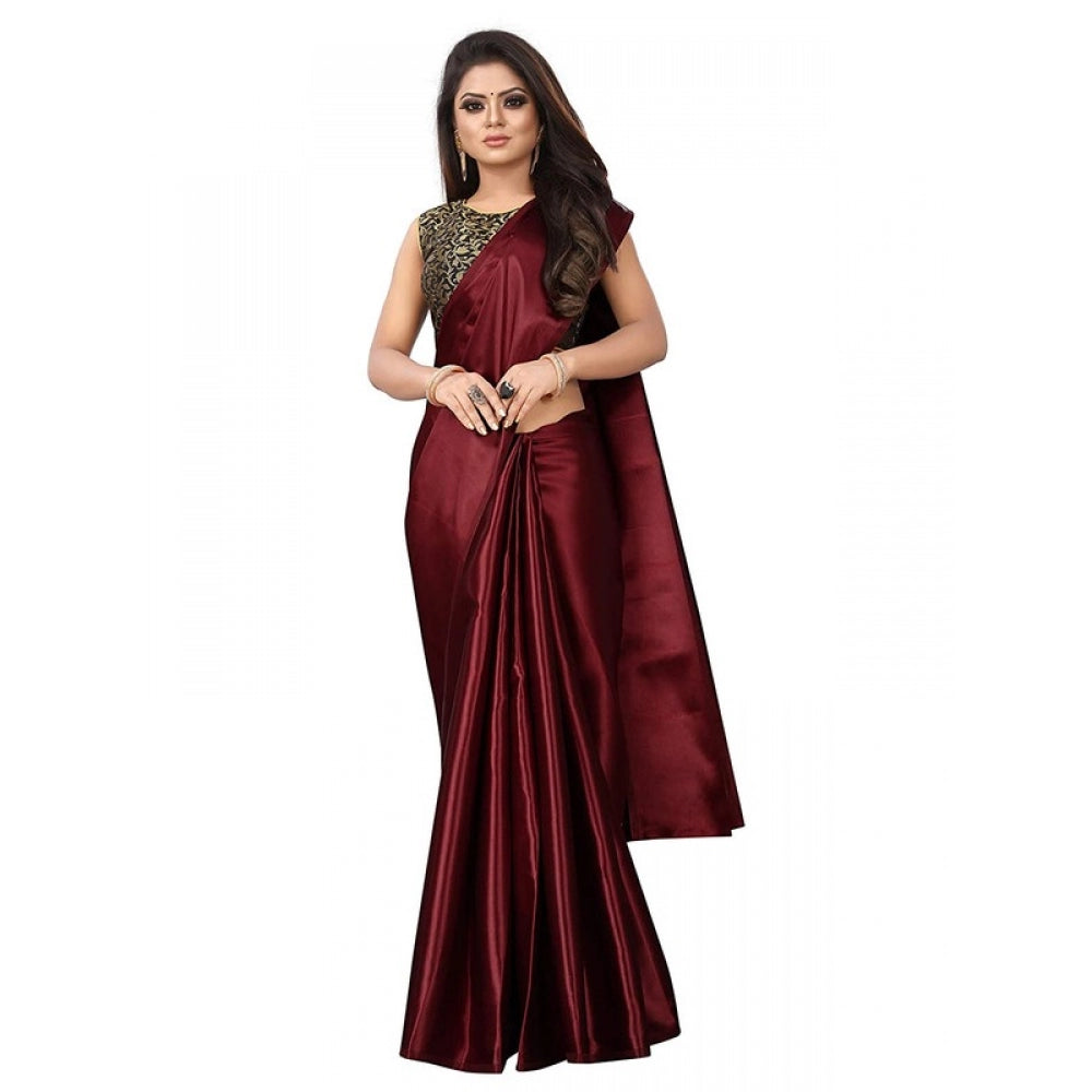 Satin Saree With Blouse