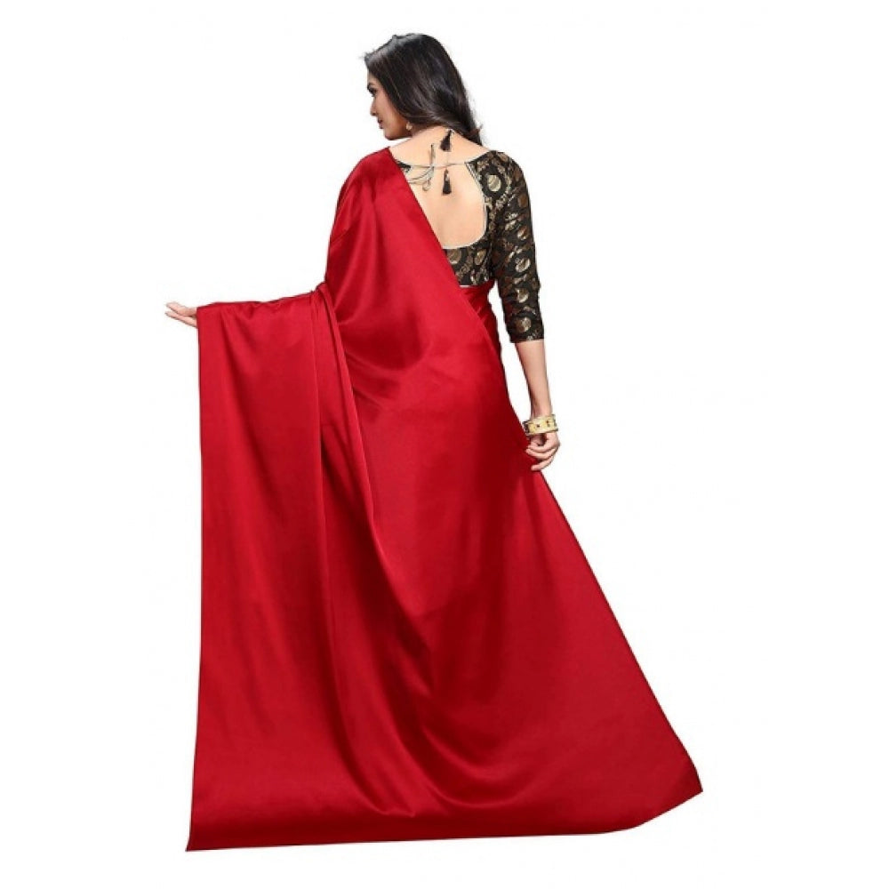 Satin Saree With Blouse