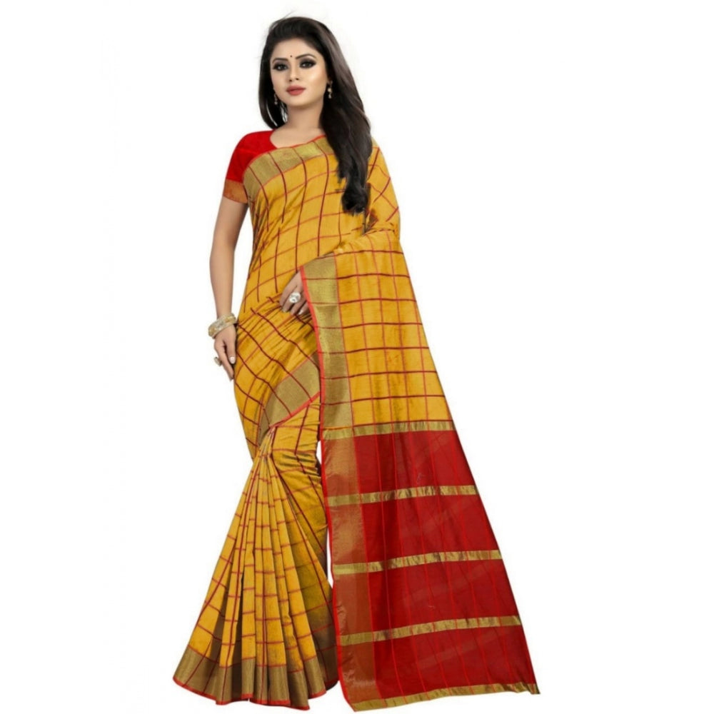 Rani Rangoli Cotton Silk Saree With Blouse