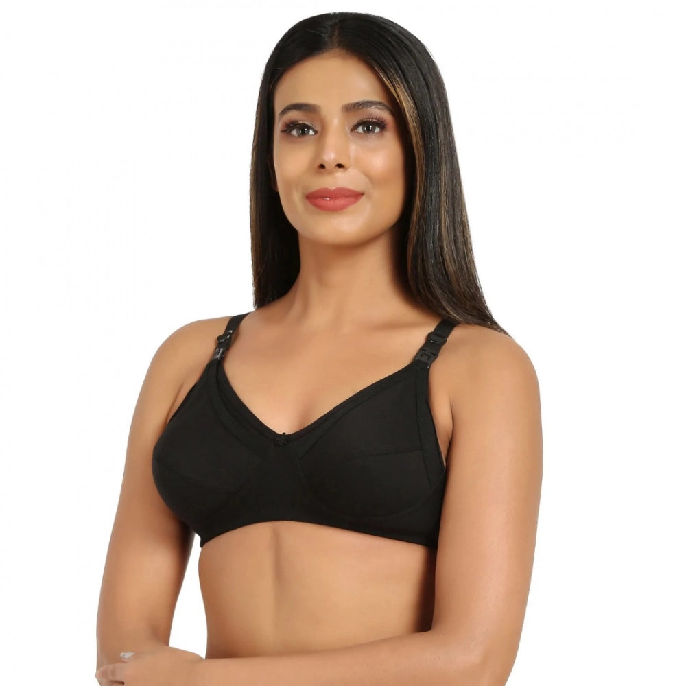 Cotton Blend Mother Care Full Coverage Feeding Bra Non Padded