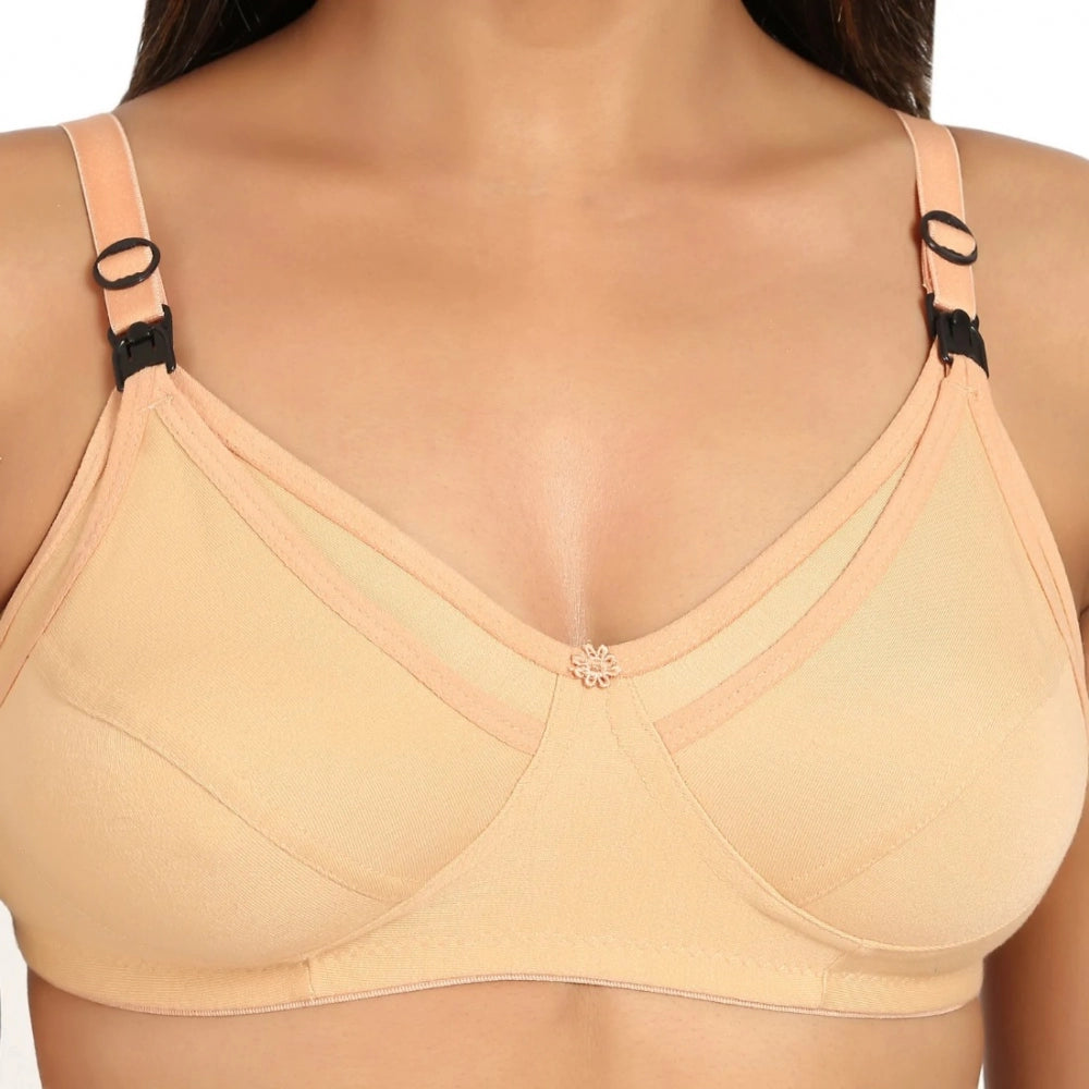 Cotton Blend Mother Care Full Coverage Feeding Bra Non Padded