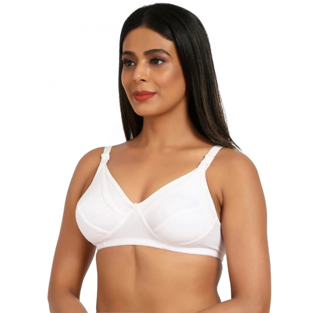 Cotton Blend Mother Care Full Coverage Feeding Bra Non Padded