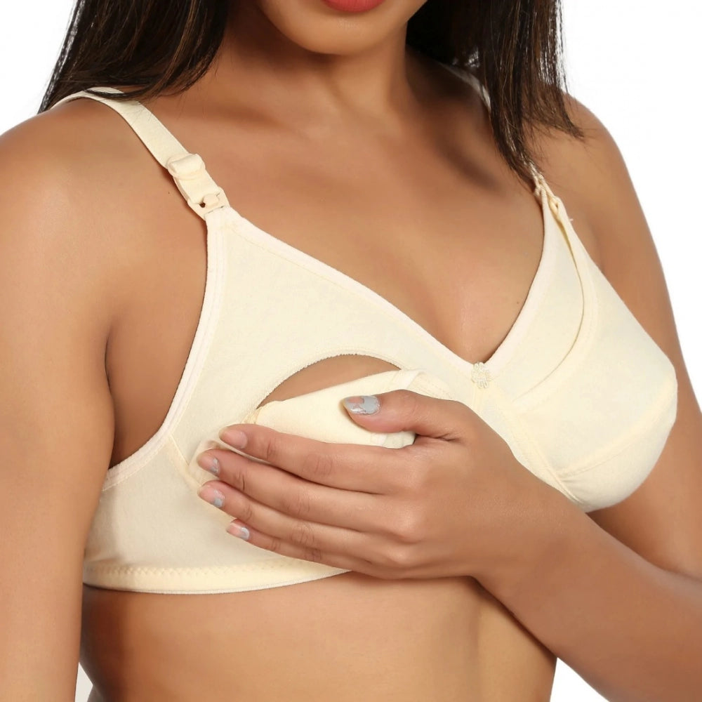 Cotton Blend Mother Care Full Coverage Feeding Bra Non Padded