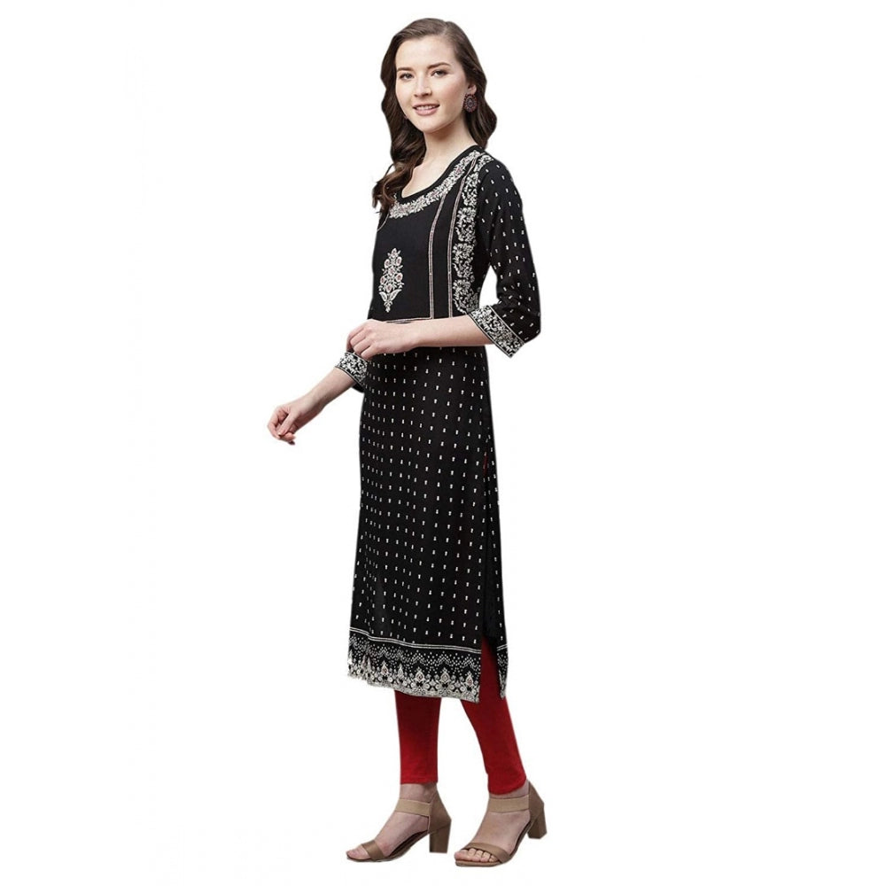 Rayon Printed Straight Kurti