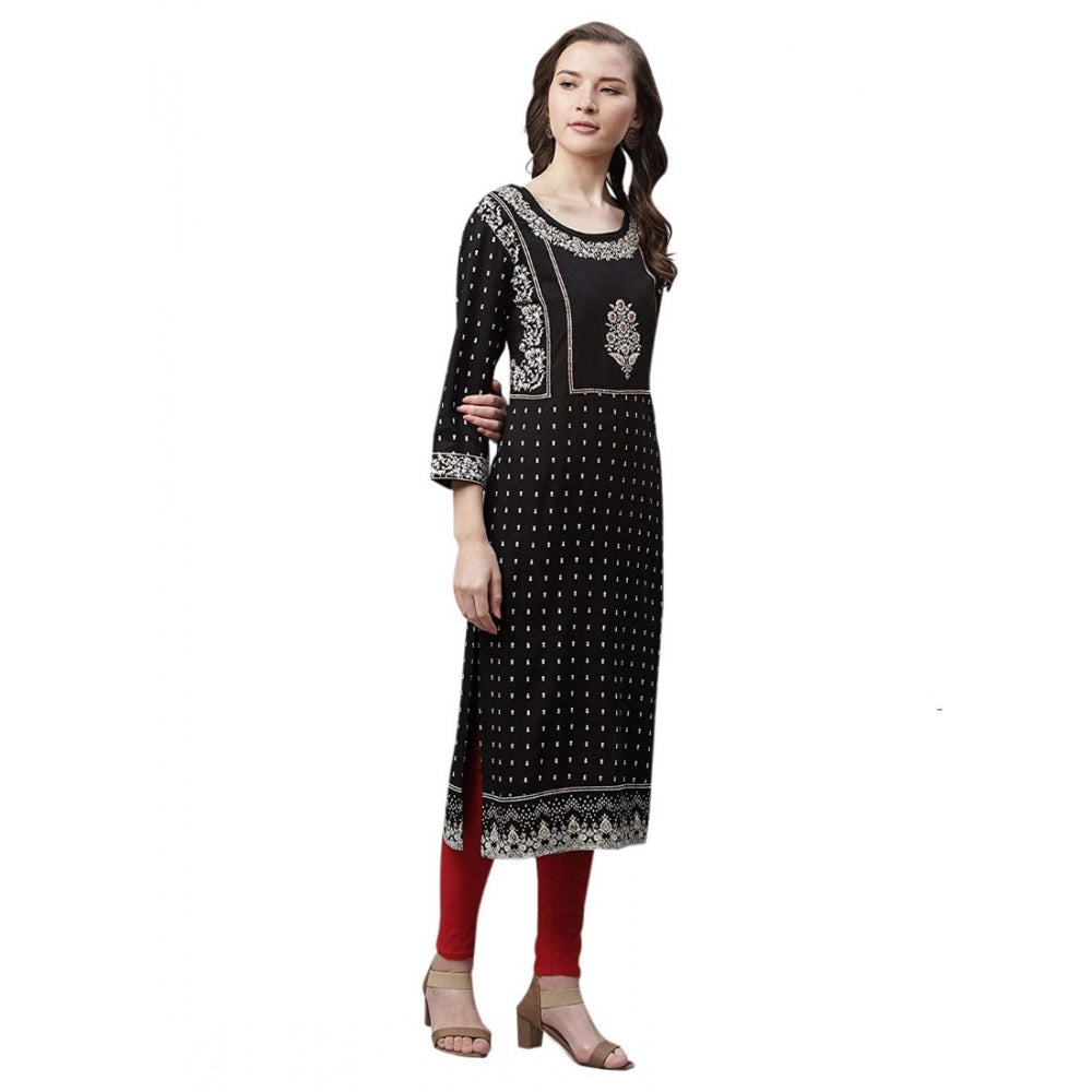 Rayon Printed Straight Kurti