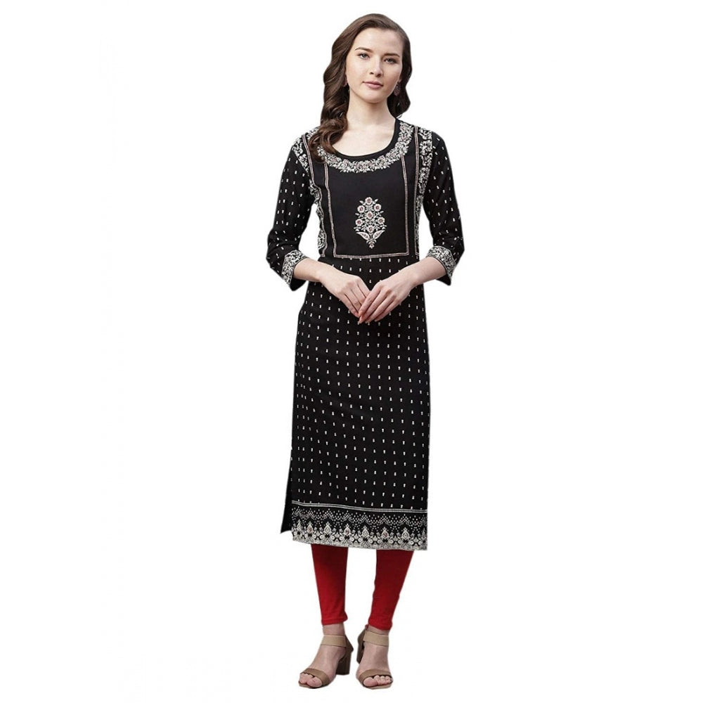 Rayon Printed Straight Kurti