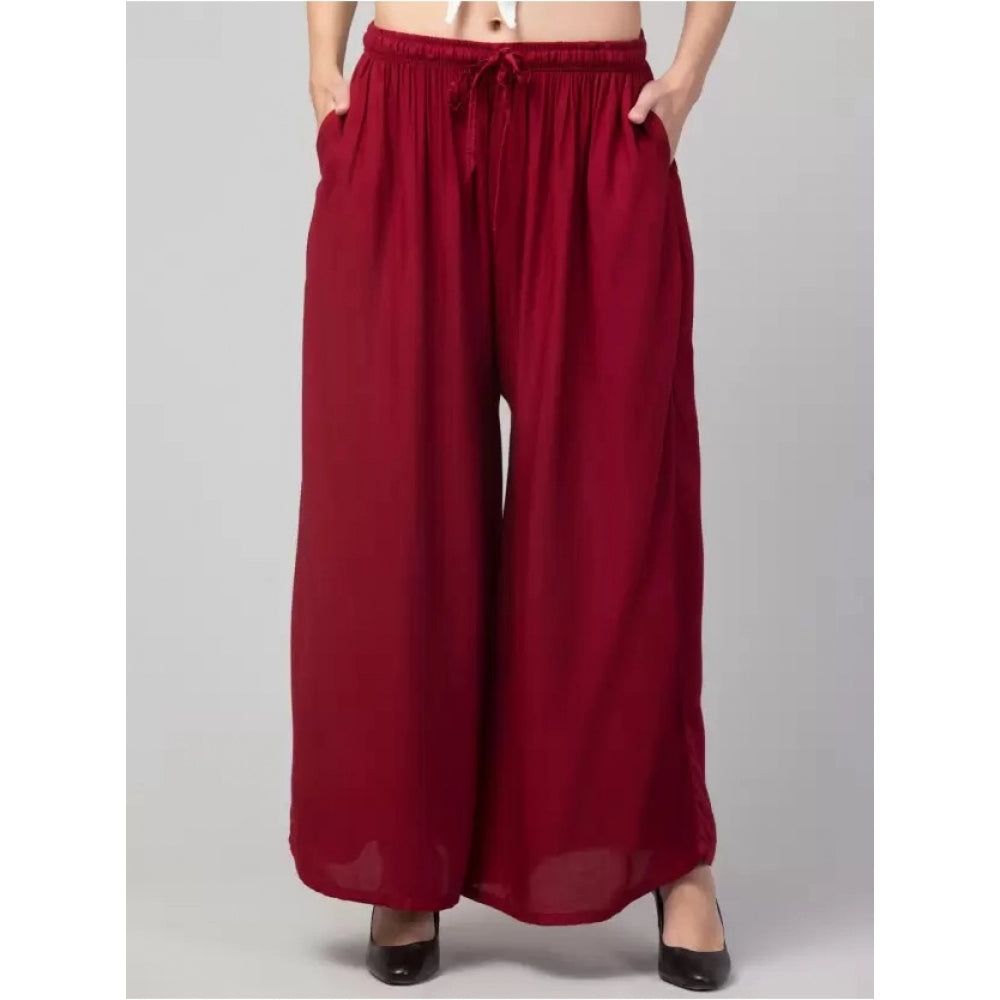 Plus Size Relaxed Fit Viscose Rayon Palazzo Trousers