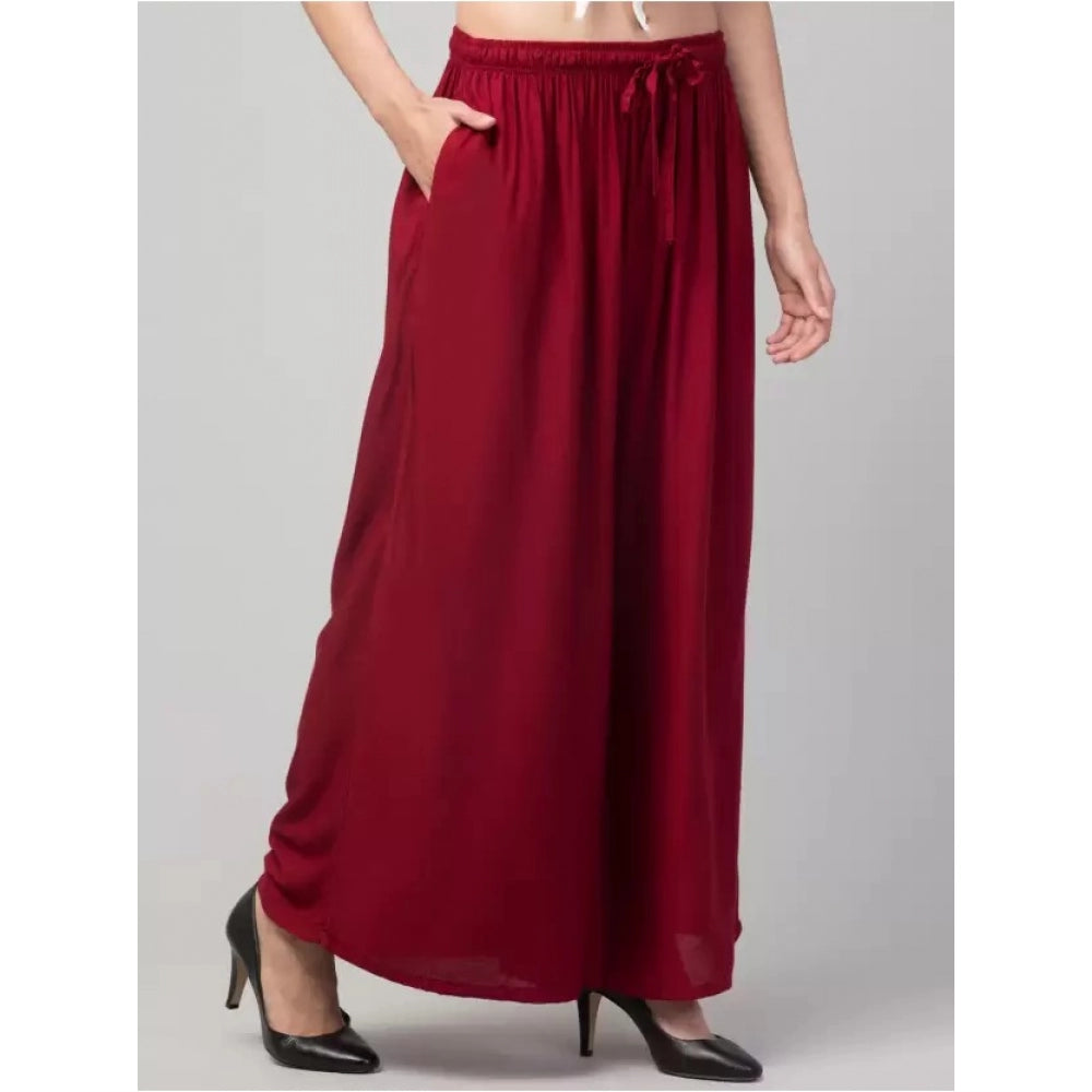 Plus Size Relaxed Fit Viscose Rayon Palazzo Trousers