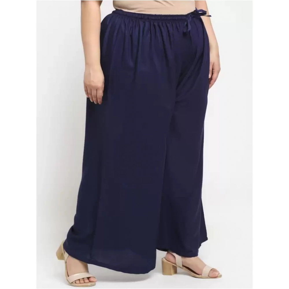 Plus Size Flared Fit Viscose Rayon Palazzo Trousers