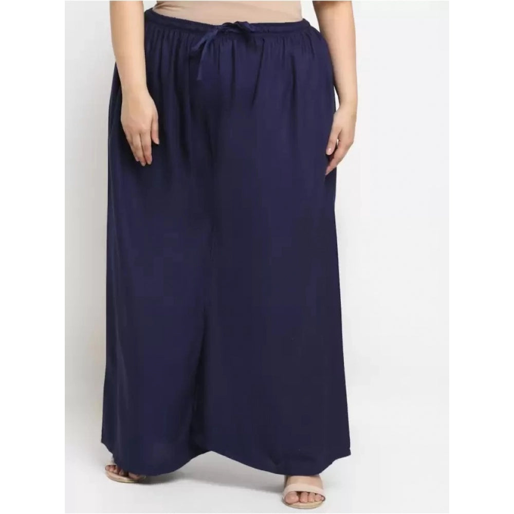 Plus Size Flared Fit Viscose Rayon Palazzo Trousers