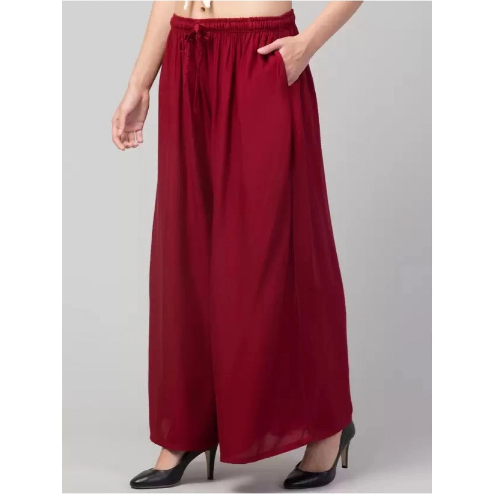 Plus Size Relaxed Fit Viscose Rayon Palazzo Trousers