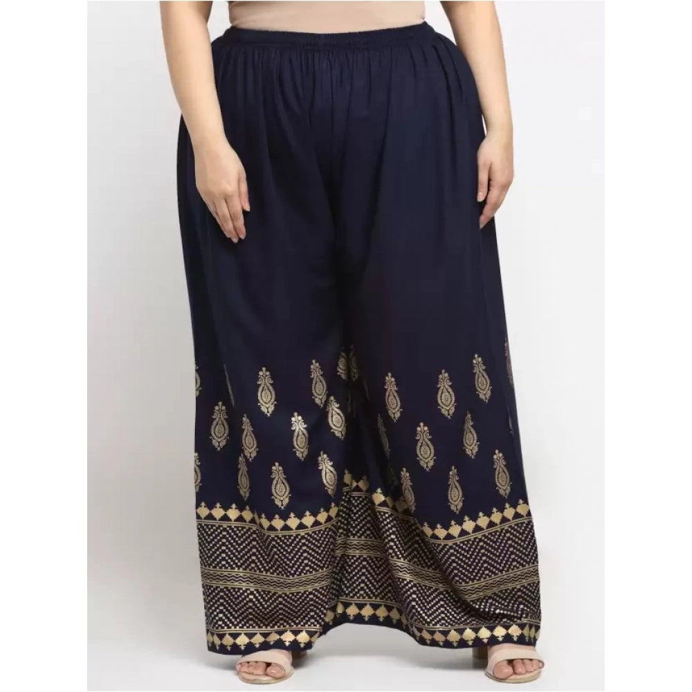 Plus Size Relaxed Fit Viscose Rayon Palazzo Trousers