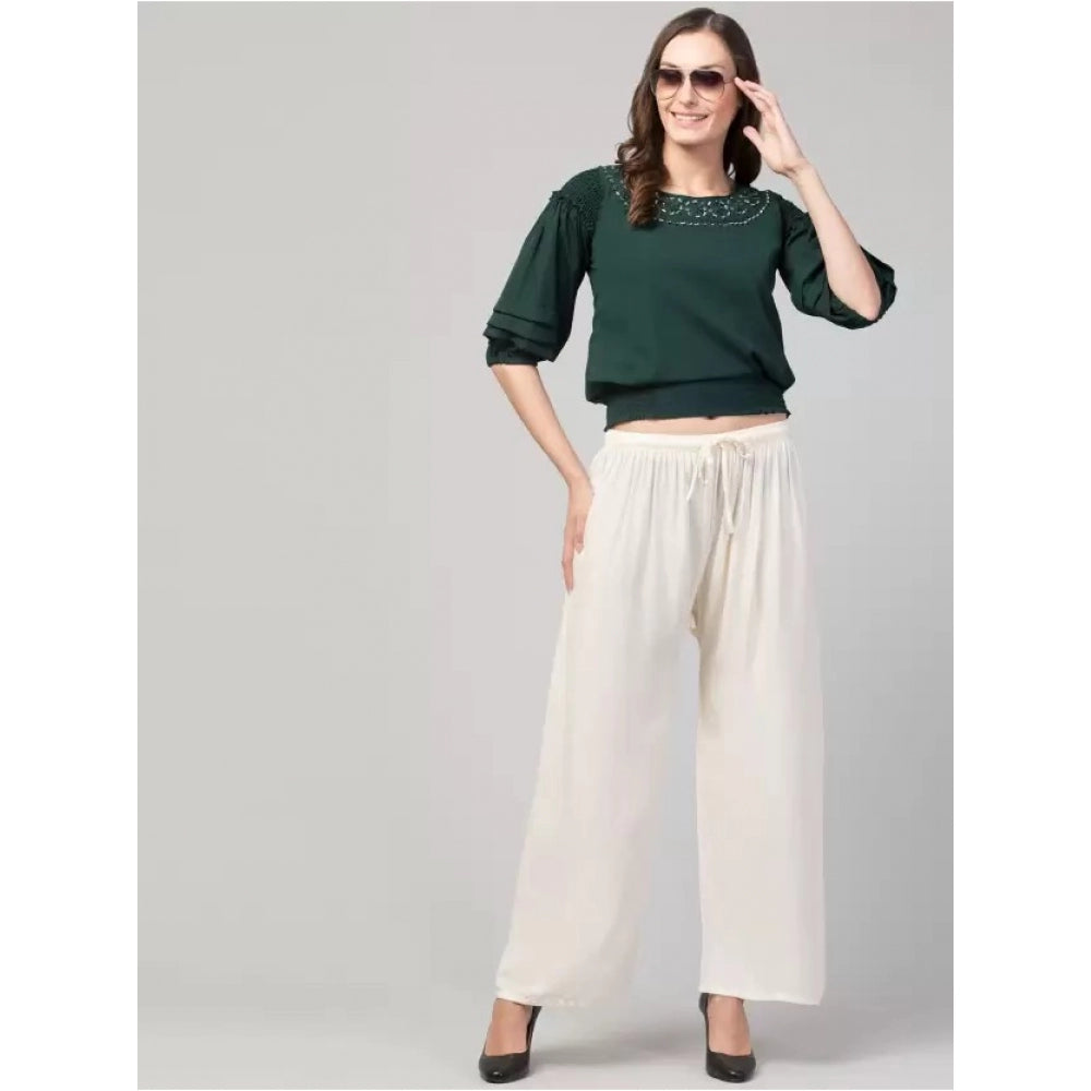 Plus Size Relaxed Fit Viscose Rayon Palazzo Trousers