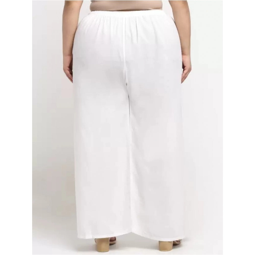 Plus Size Flared Fit Viscose Rayon Palazzo Trousers