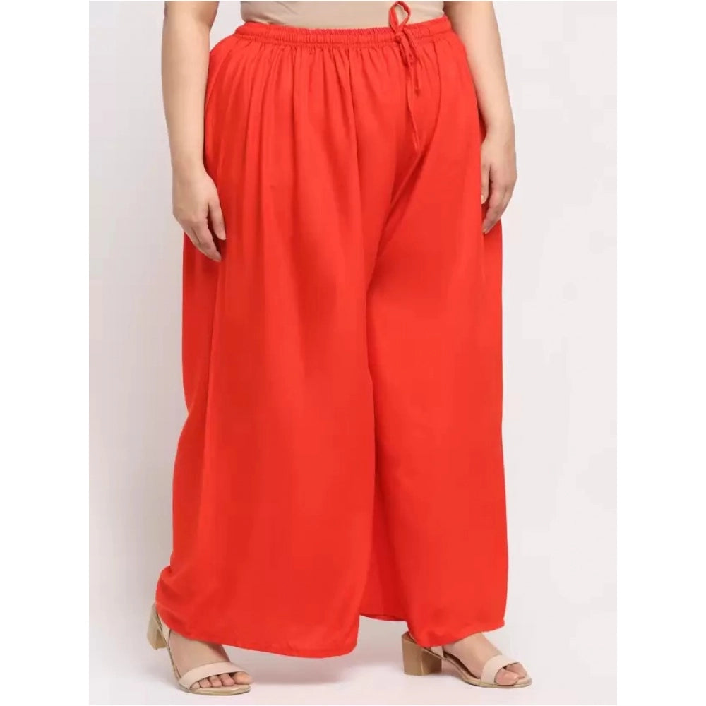 Plus Size Flared Fit Viscose Rayon Palazzo Trousers