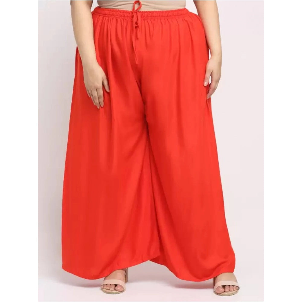 Plus Size Flared Fit Viscose Rayon Palazzo Trousers