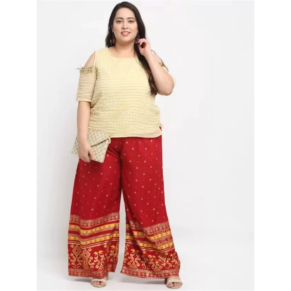 Plus Size Relaxed Fit Viscose Rayon Palazzo Trousers