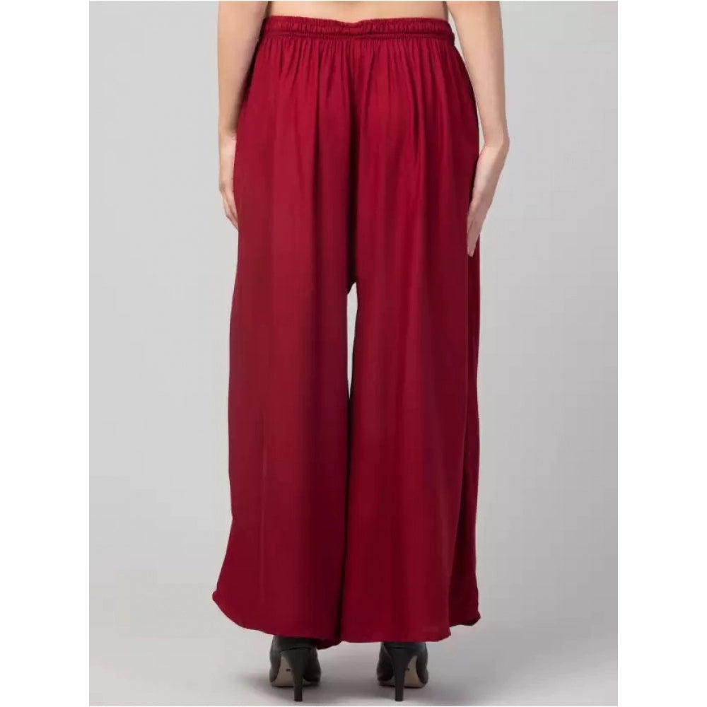 Plus Size Relaxed Fit Viscose Rayon Palazzo Trousers