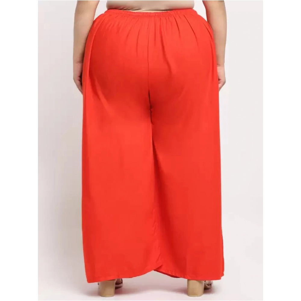 Plus Size Flared Fit Viscose Rayon Palazzo Trousers