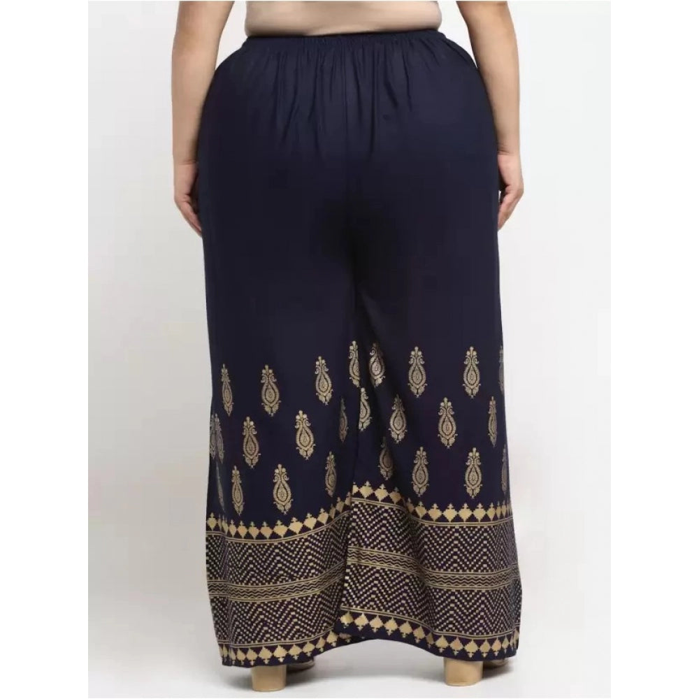 Plus Size Relaxed Fit Viscose Rayon Palazzo Trousers