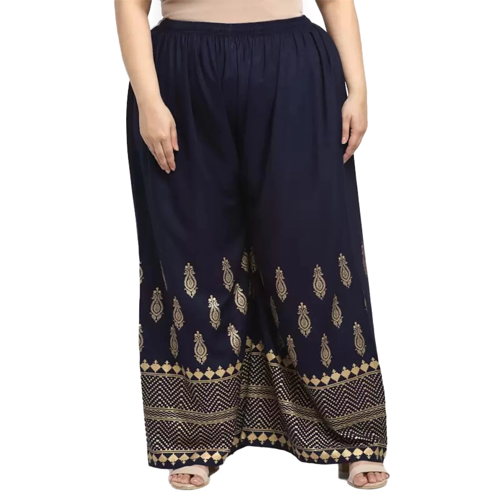 Plus Size Relaxed Fit Viscose Rayon Palazzo Trousers