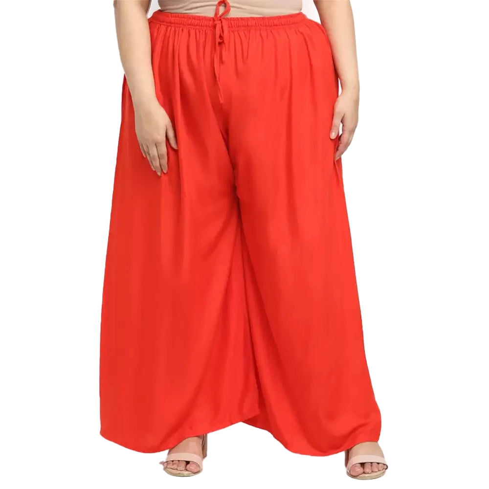 Plus Size Flared Fit Viscose Rayon Palazzo Trousers