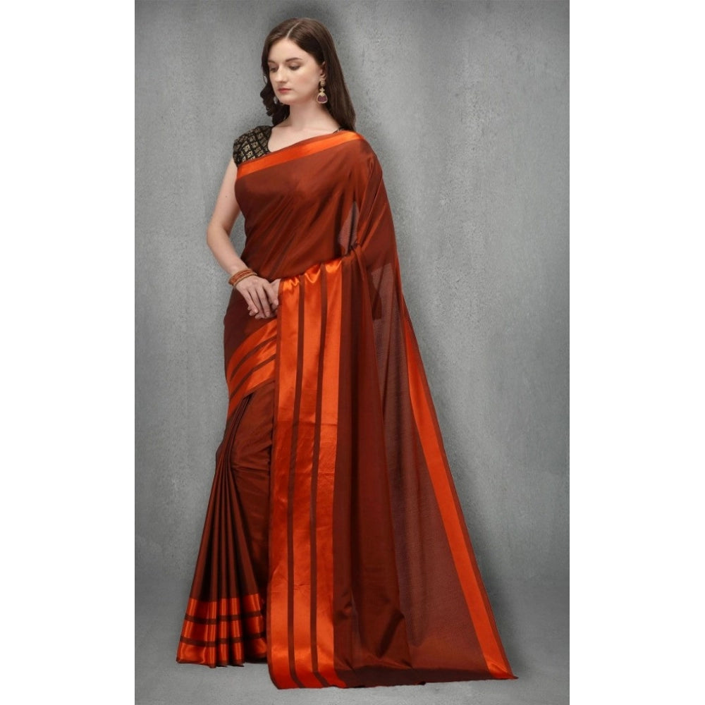 Satin Silk Saree with Blouse