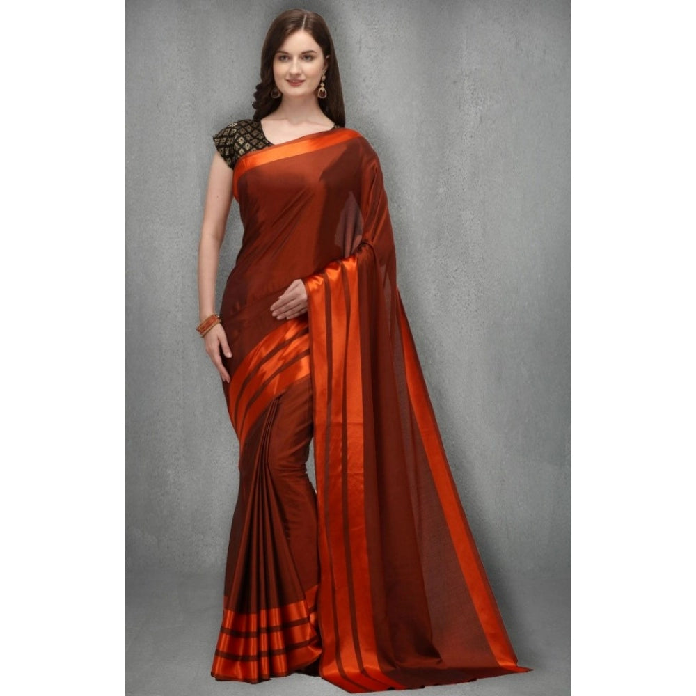 Satin Silk Saree with Blouse