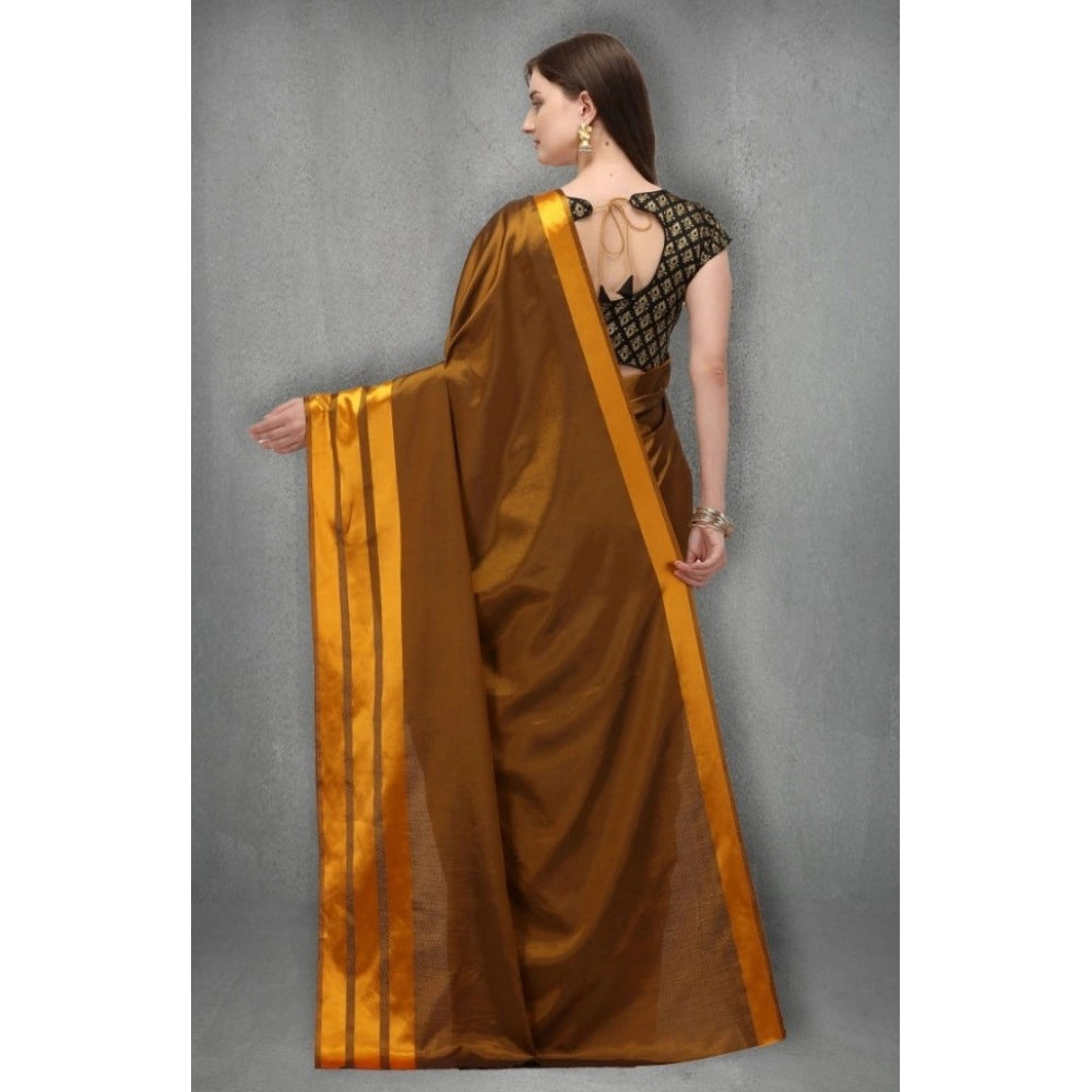 Satin Silk Saree with Blouse