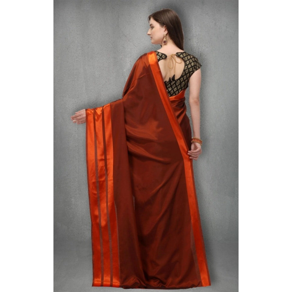 Satin Silk Saree with Blouse