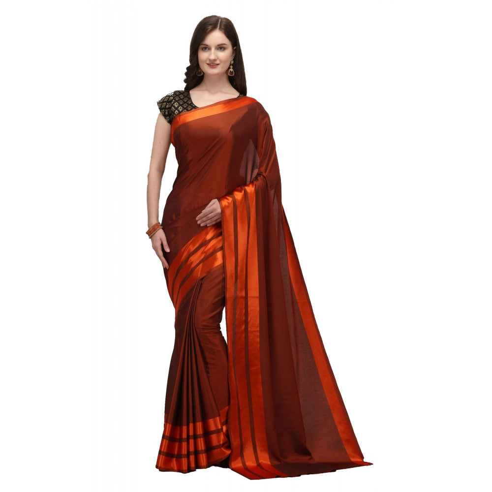 Satin Silk Saree with Blouse