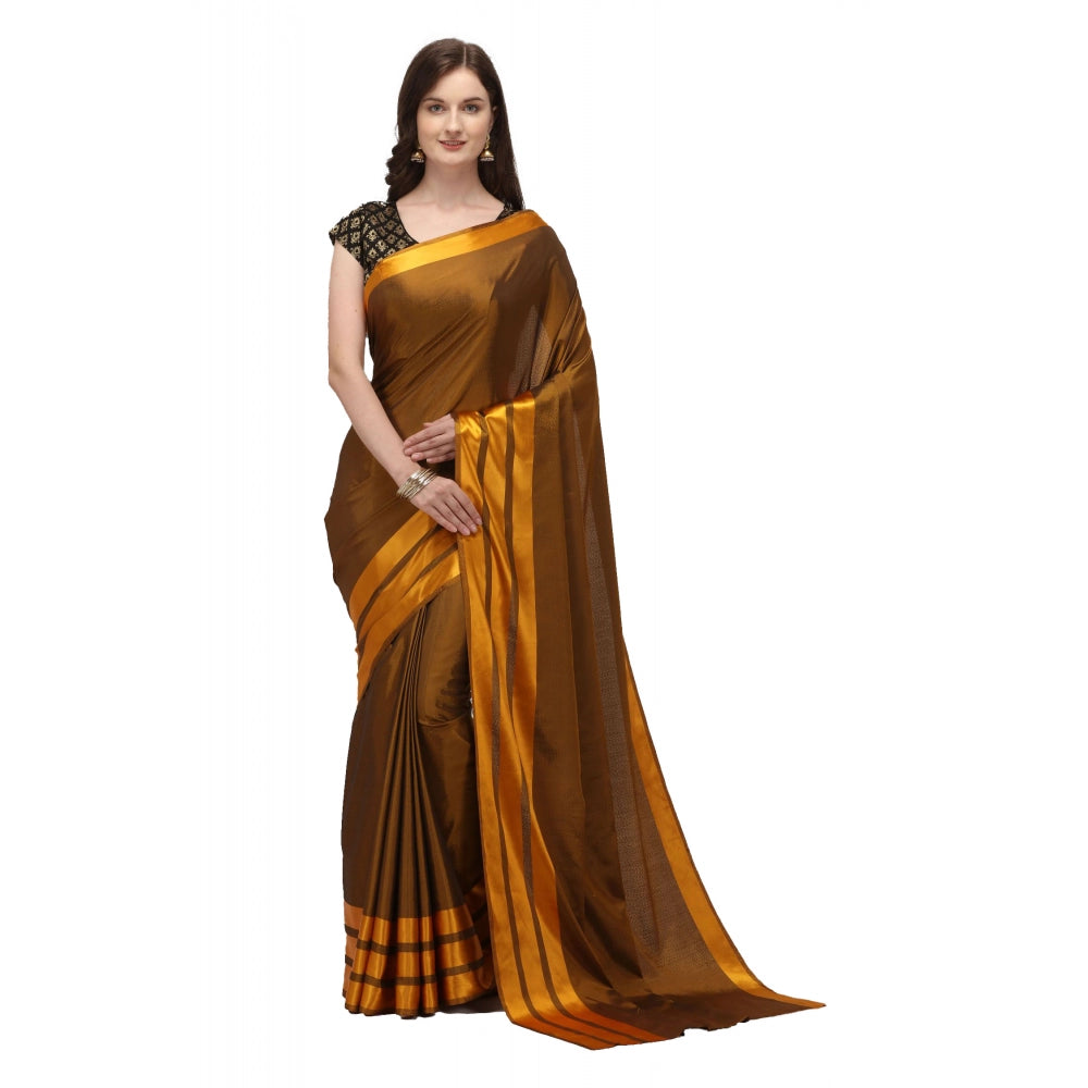 Satin Silk Saree with Blouse