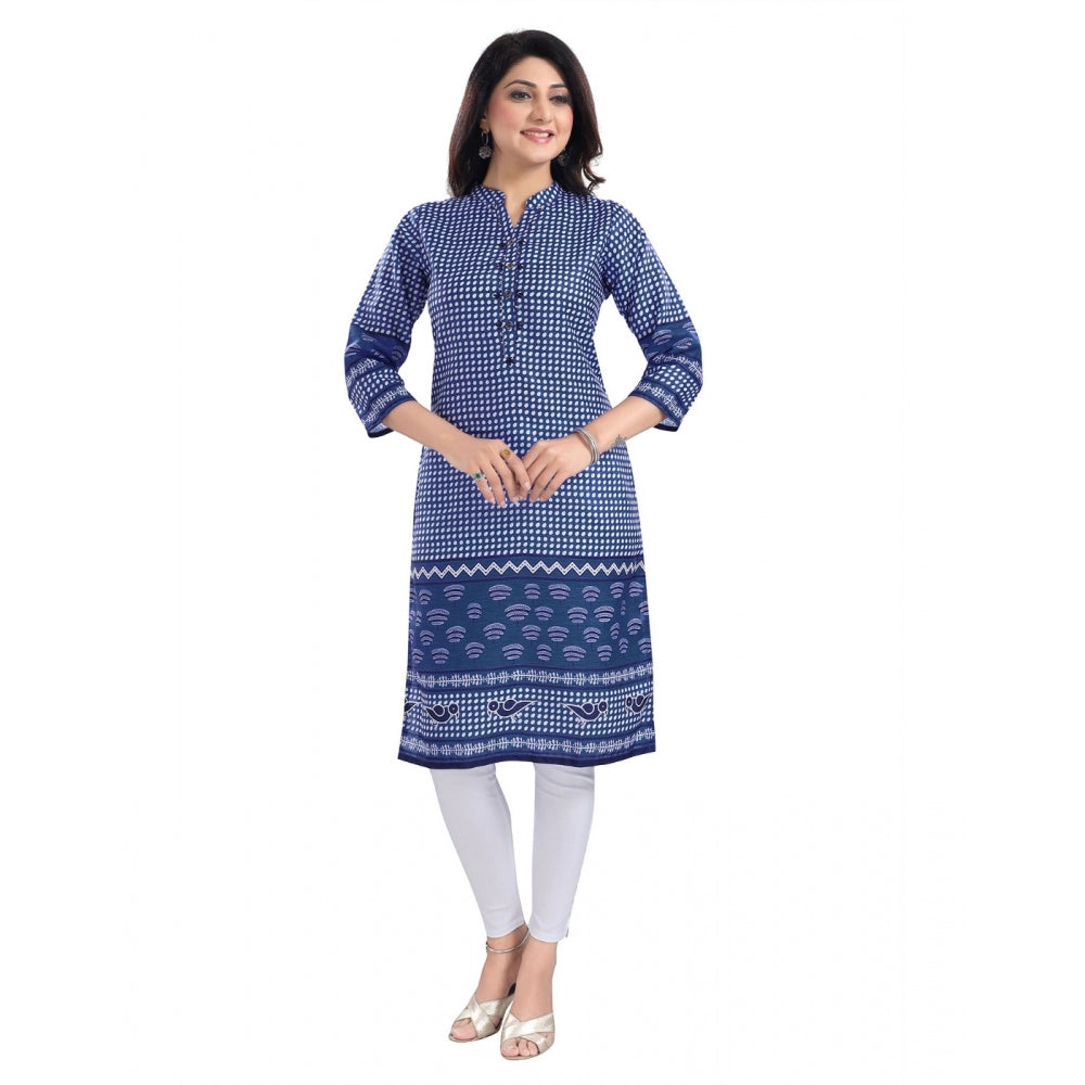 3/4th Sleeve Cotton Blend Tunic Long Kurti