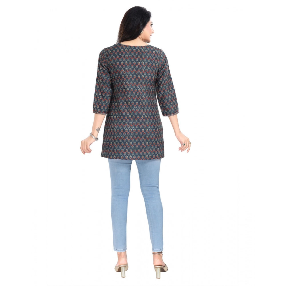 3/4th Sleeve Viscose Blend Tunic Short Top