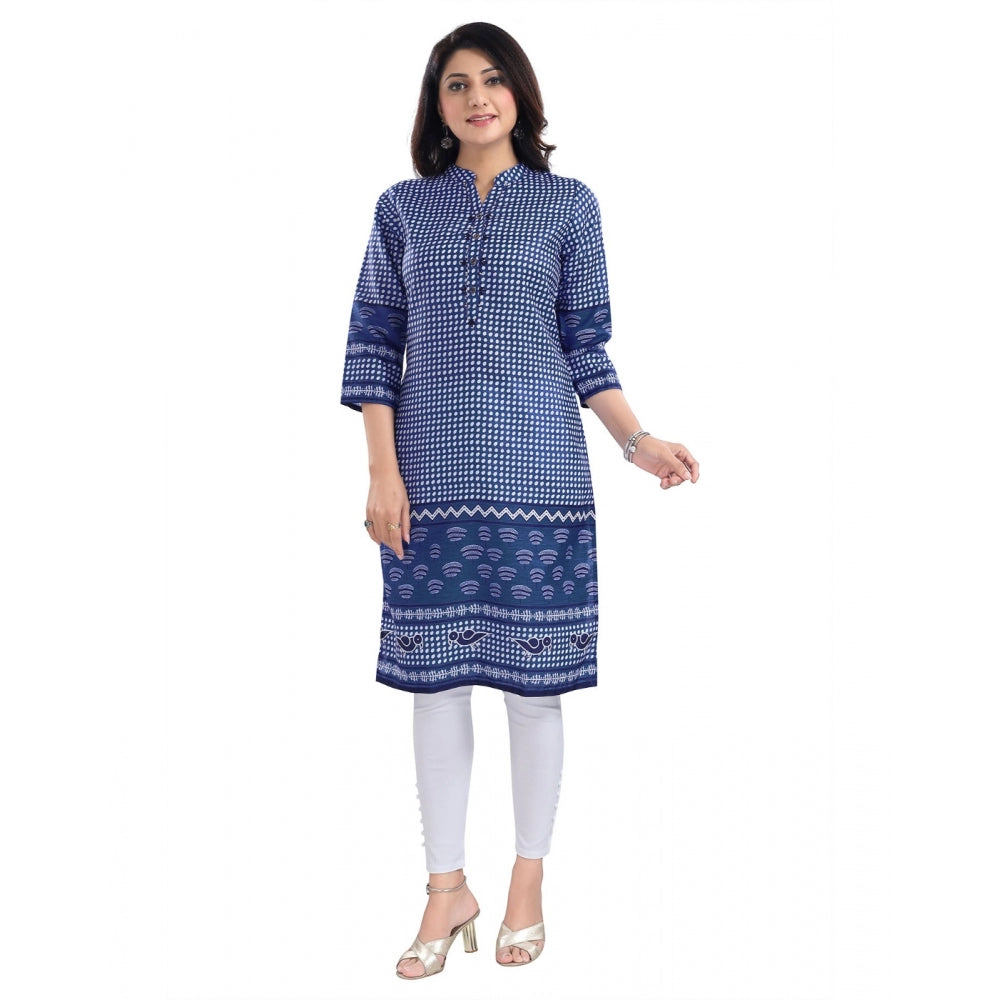 3/4th Sleeve Cotton Blend Tunic Long Kurti